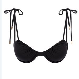 Monday Swimwear Isla Mujeres Top in Black NWT